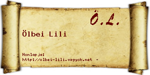 Ölbei Lili névjegykártya